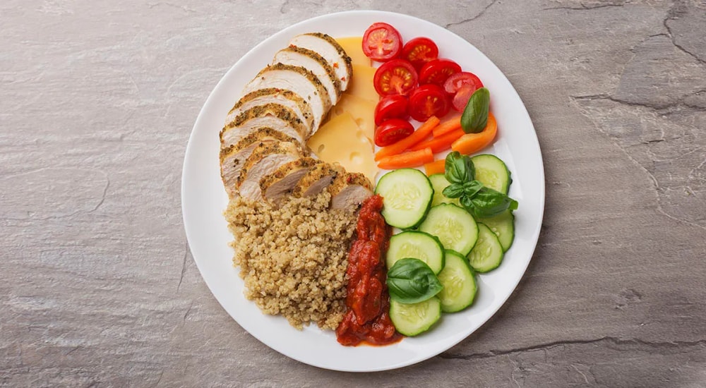 Fresh balanced meal prepared for mindful daily nutrition habits